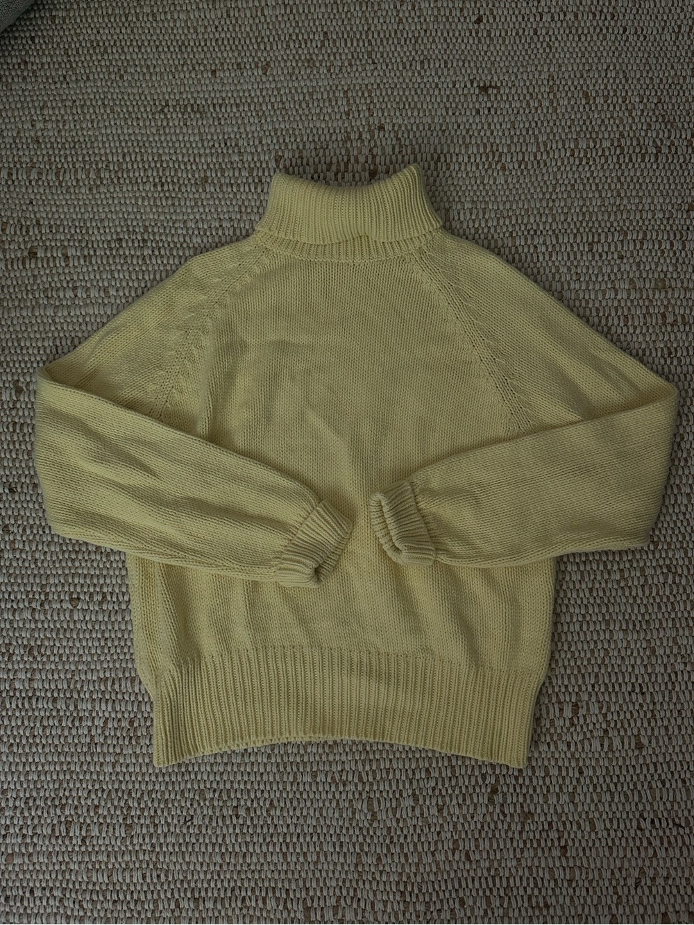 Soft Cotton Knit Turtleneck Sweater in Butter Yellow